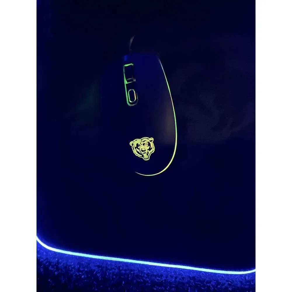 NFL Chicago Bears 3D Optical Mouse & Soft Cloth RGB Mouse Pad‎ Lighted Tested